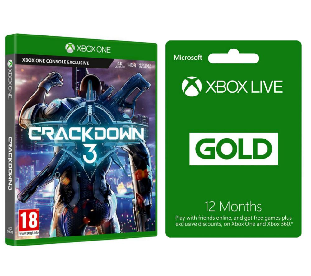 Crackdown 3 & Xbox Live Gold Membership 12 Month Subscription Bundle, Gold