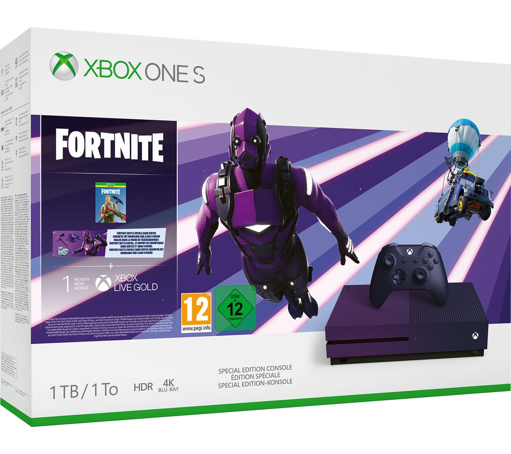 Microsoft Special Edition Xbox One S with Fortnite - 1 TB, Purple