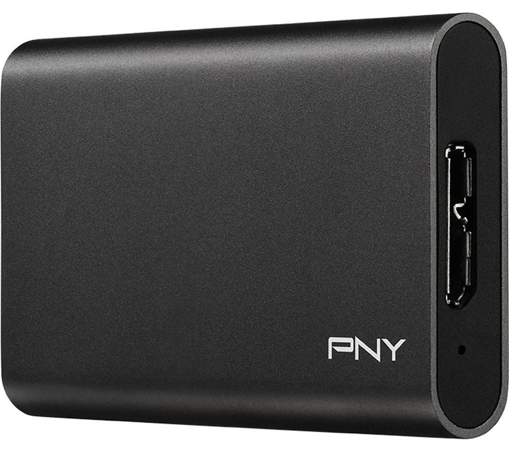 Pny Elite External SSD - 960 GB, Black, Black