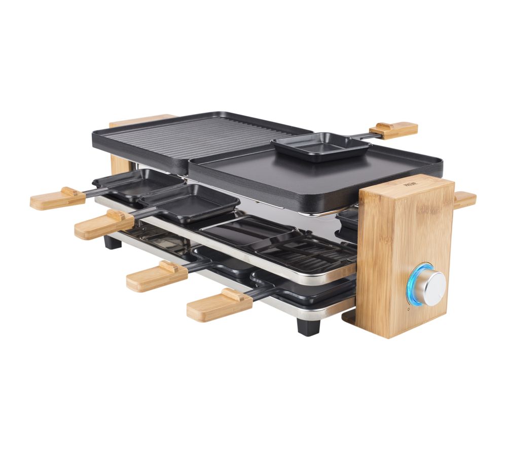 PRINCESS Raclette Pure 8 Grill - Black & Bamboo, Black