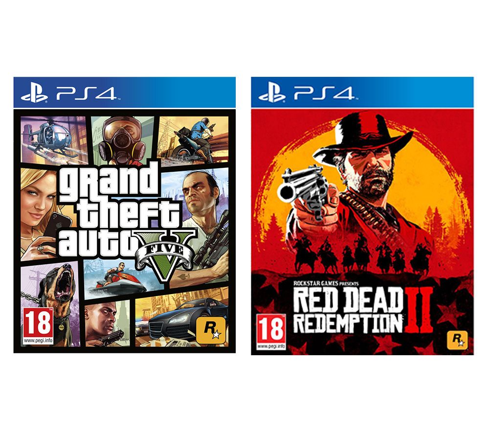 PS4 Red Dead Redemption 2 & GTA V Bundle, Red