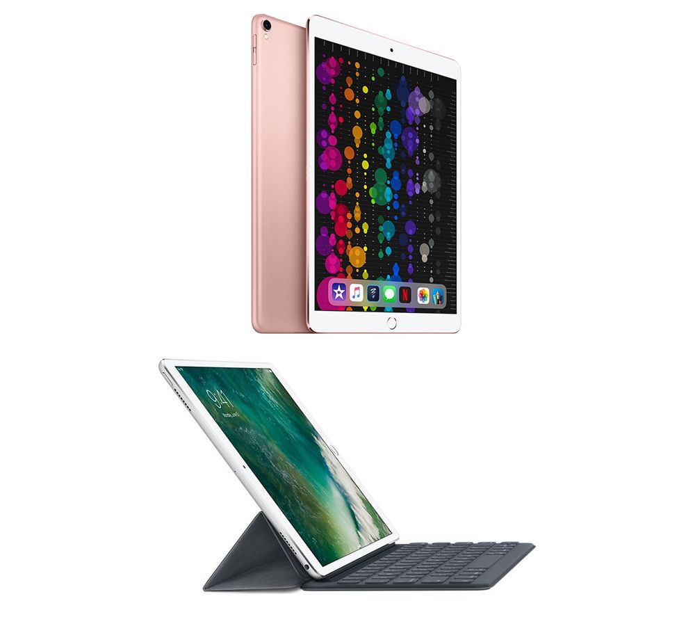 APPLE 10.5" iPad Pro & 10.5" iPad Smart Keyboard Folio Case Bundle - 512 GB, Rose Gold, Gold