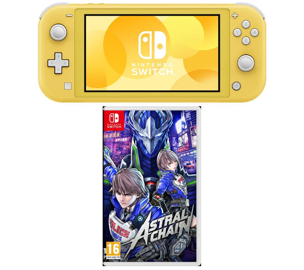 NINTENDO Switch Lite & Astral Chain Bundle - Yellow, Yellow