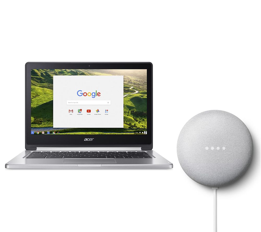 ACER R 13 CB5 2 in 1 Chromebook & Google Chalk Nest Mini (2nd Gen) Bundle