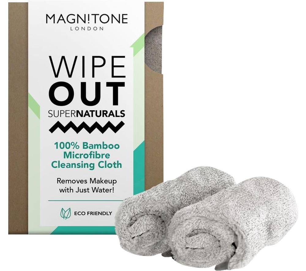 MAGNITONE WipeOut Supernaturals Bamboo Cleansing Cloth - Grey, Pack of 2, Grey