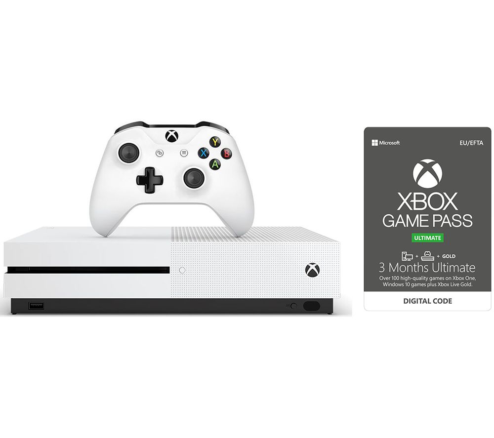 MICROSOFT Xbox One S & 1 Month & 3 Month Game Pass Ultimate Bundle - 1 TB, Gold