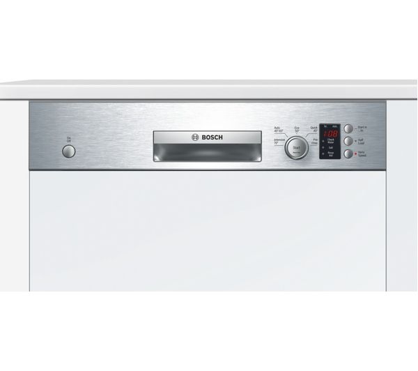 BOSCH SMI50C15GB Full-size Semi-Integrated Dishwasher - Stainless Steel, Stainless Steel