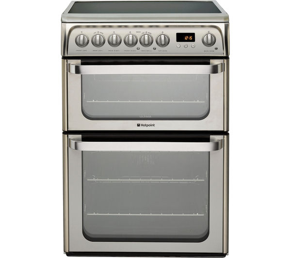 HOTPOINT HUE61XS Electric Ceramic Cooker - Stainless Steel, Stainless Steel