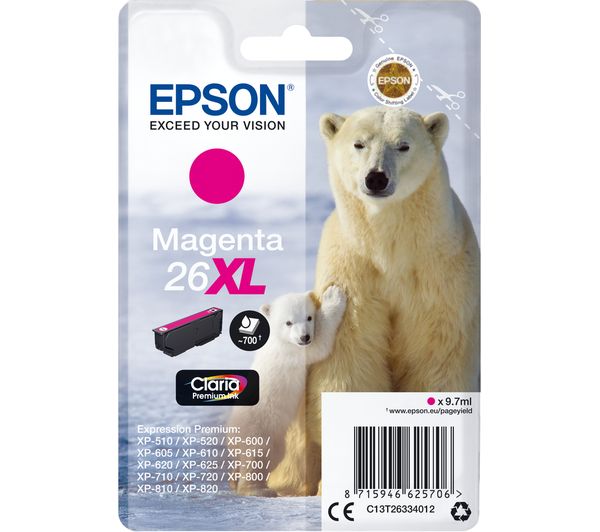 EPSON Polar Bear 26XL Magenta Ink Cartridge, Magenta