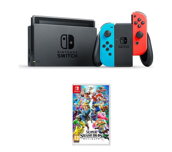 NINTENDO Switch & Super Smash Bros. Ultimate Bundle, Neon