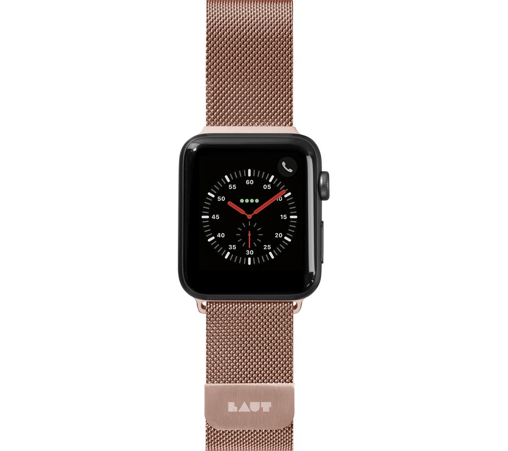 LAUT Apple Watch 38 / 40 mm Steel Loop Strap - Rose Gold, Small, Pink,Gold