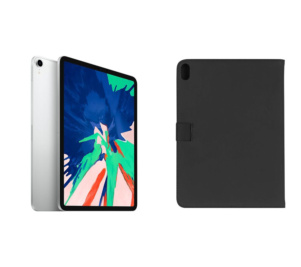 APPLE 11" iPad Pro (2018) & Black Smart Cover Bundle - 256 GB, Silver, Black