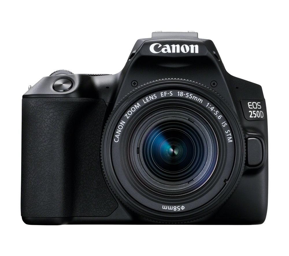 CANON EOS 250D DSLR Camera with EF-S 18-55 mm f/4.0 - f/5.6 IS STM Lens, Black
