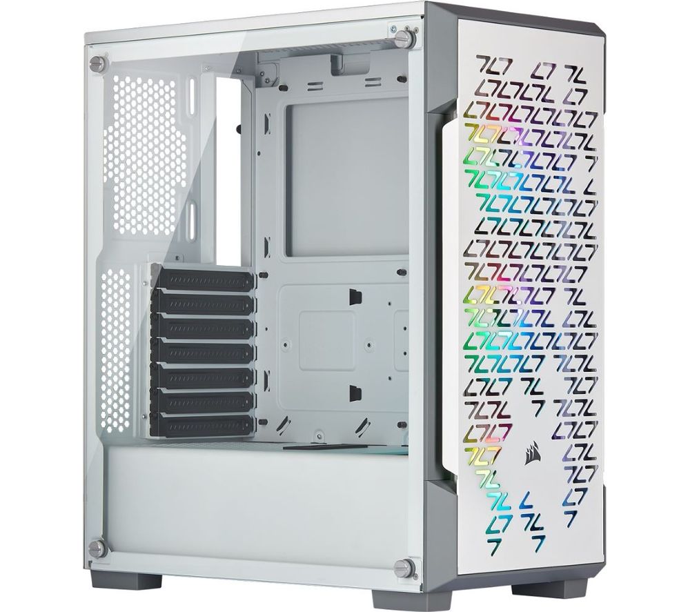 CORSAIR iCUE 220T Mid-Tower ATX PC Case - White, White