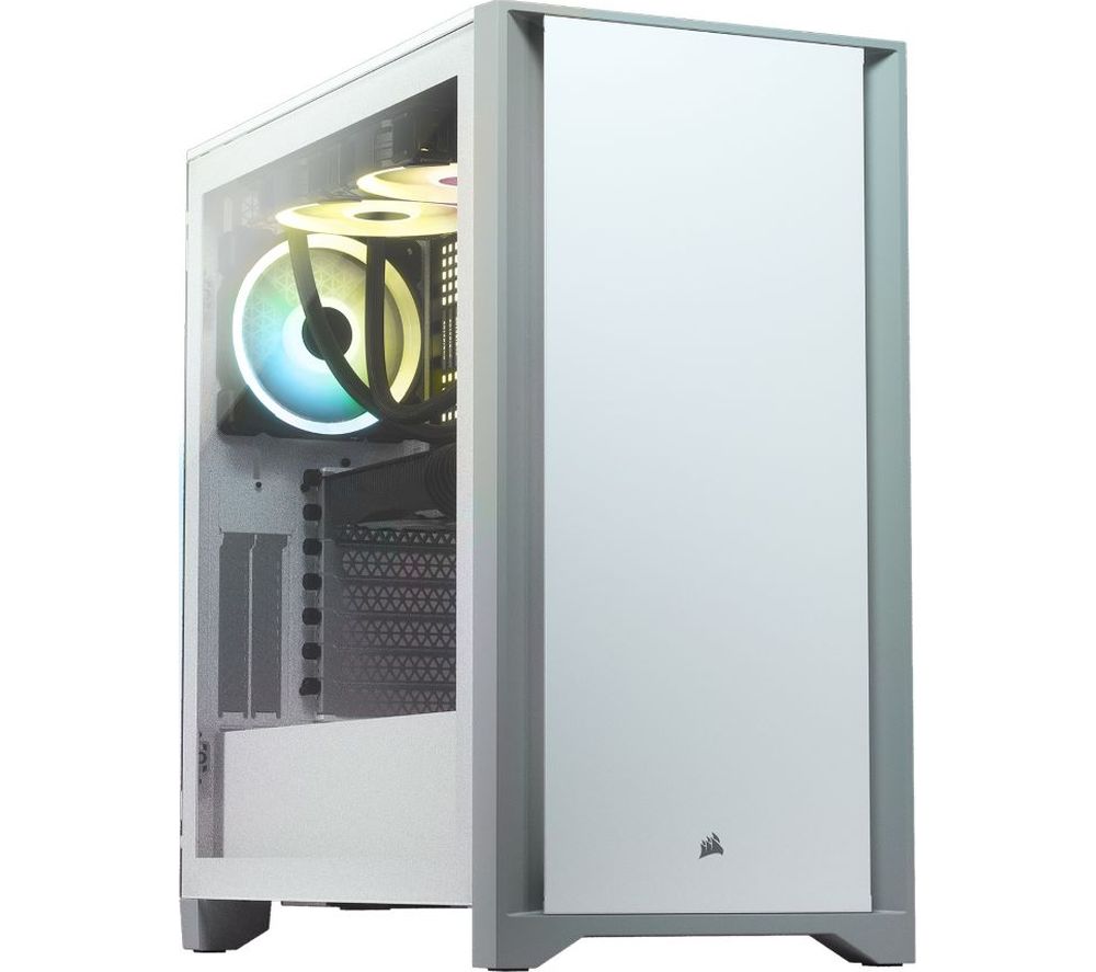 CORSAIR 4000D Tempered Glass Mid-Tower ATX PC Case - White, White