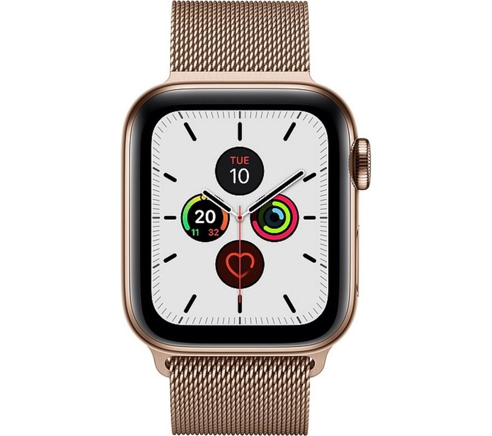 APPLE Watch Series 5 Cellular - Gold with Gold Milanese Loop Band, 40 mm, Gold
