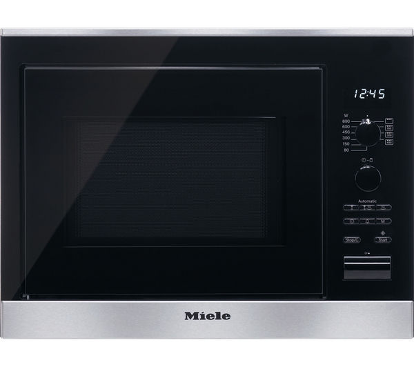 MIELE M6022SC Built-in Microwave with Grill - Black & Stainless Steel, Stainless Steel