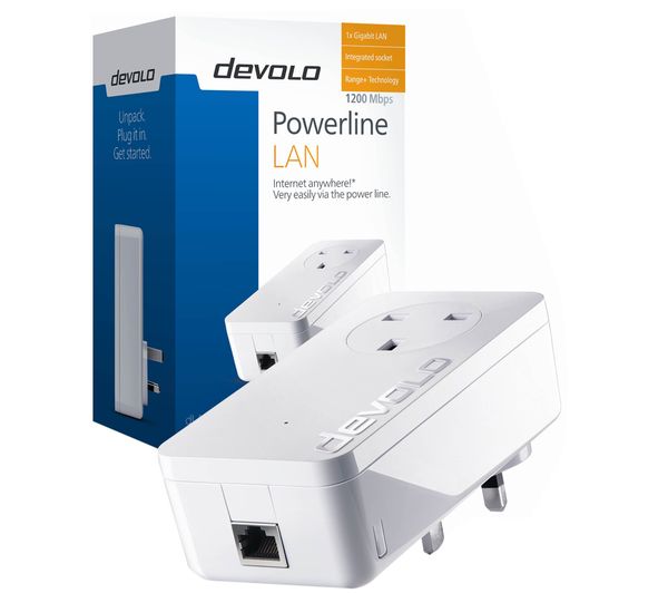 DEVOLO dLAN 1200 Powerline Adapter Single Unit, White