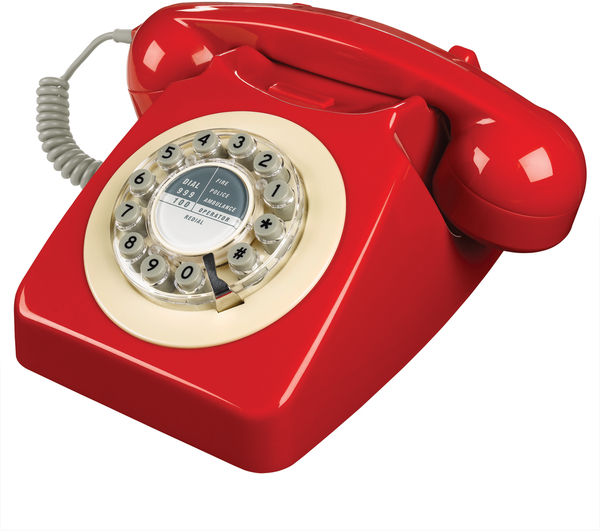 WILD & WOLF 746 Corded Phone - Phone Box Red, Red