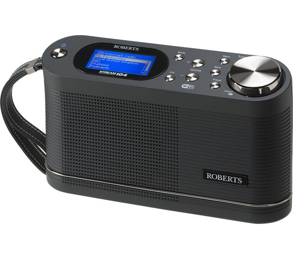 ROBERTS Stream104 Portable DAB Clock Radio - Black, Black