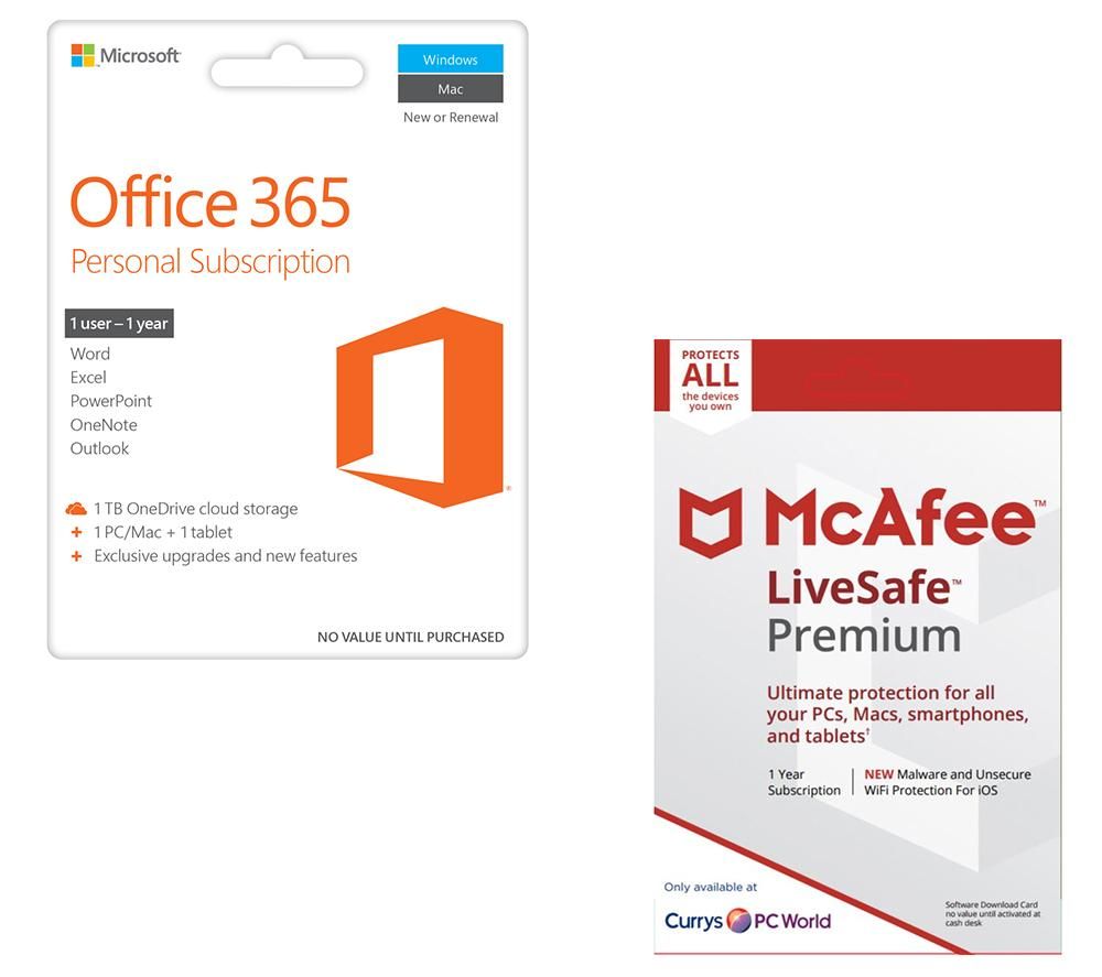 MICROSOFT Office 365 Personal & LiveSafe Unlimited Bundle