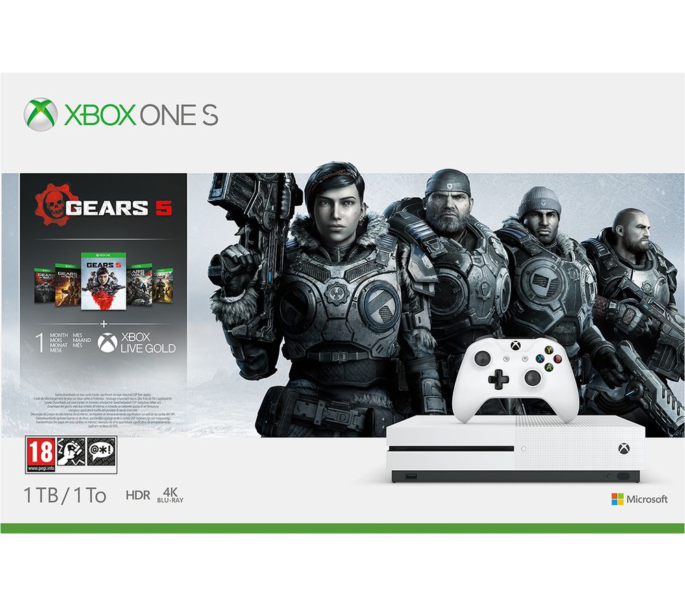 MICROSOFT Xbox One S with Gears 5 Bundle - 1 TB, Gold