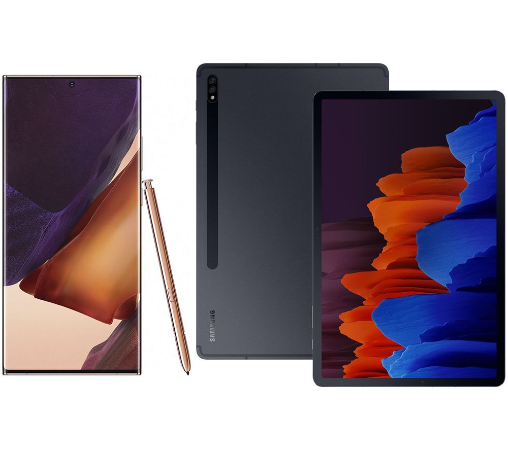SAMSUNG Galaxy Note20 Ultra 5G & Galaxy Tab S7 Plus 12.4" Tablet Bundle - 256 GB, Mystic Bronze, Bronze