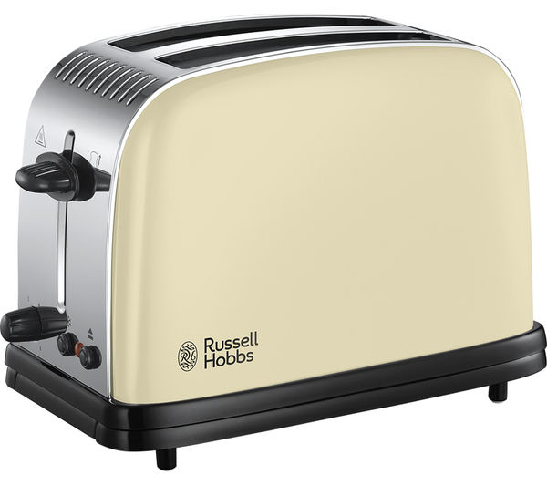 RUSSELL HOBBS Stainless Steel 2-Slice Toaster - Cream, Stainless Steel