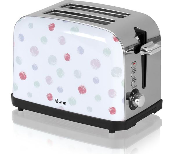 SWAN ST15020POLN 2-Slice Toaster - Polka Dot, Brown