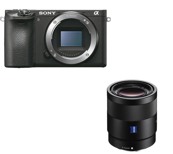 SONY a6500 Mirrorless Camera & Sonnar T* FE 55 mm f/1.8 Zeiss Standard Prime Lens Bundle
