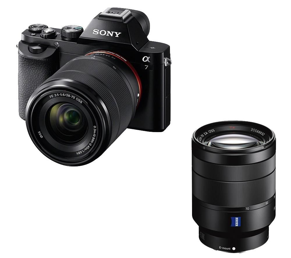 SONY a7 Mirrorless Camera with Zoom Lens & Vario-Tessar Standard Zoom Lens Bundle