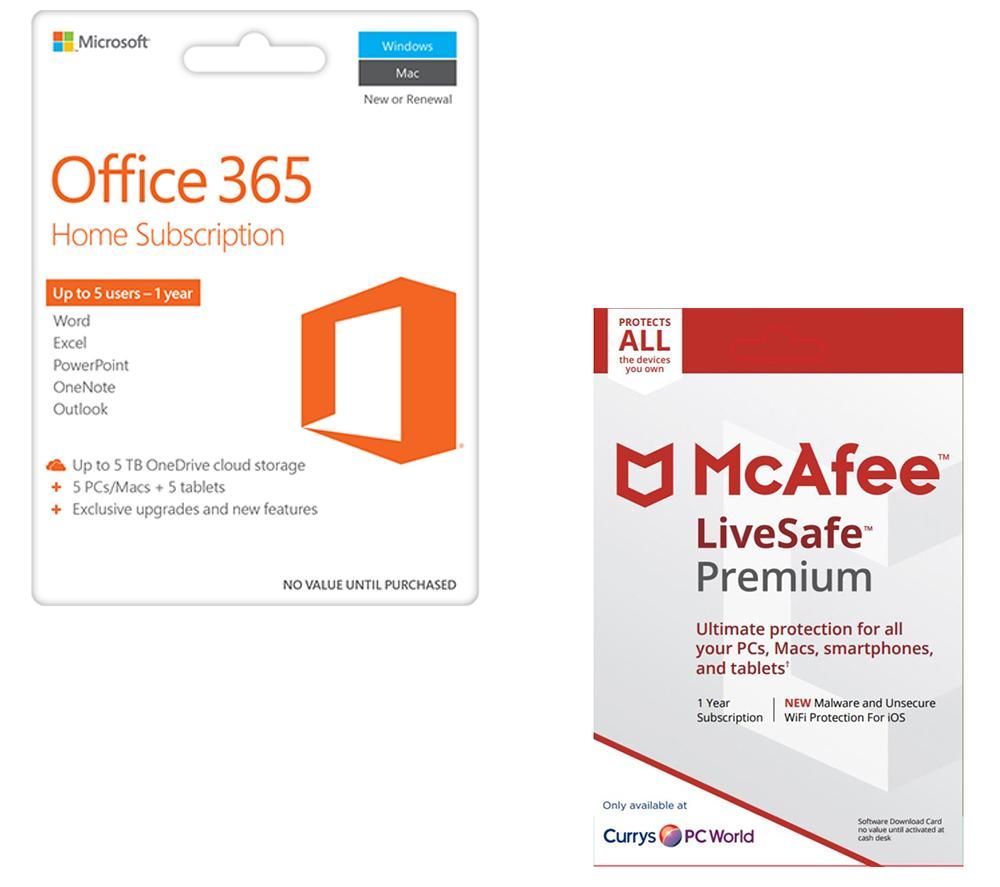 MICROSOFT Office 365 Home & LiveSafe Premium Bundle