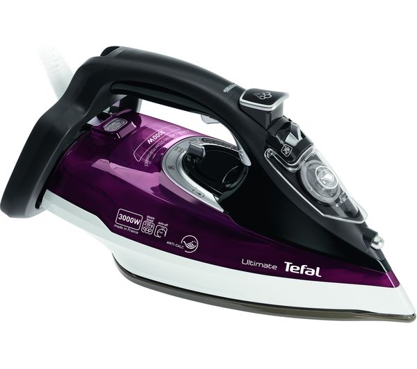 TEFAL Ultimate Anti-Scale FV9788 Steam Iron - Maroon and Black, Maroon