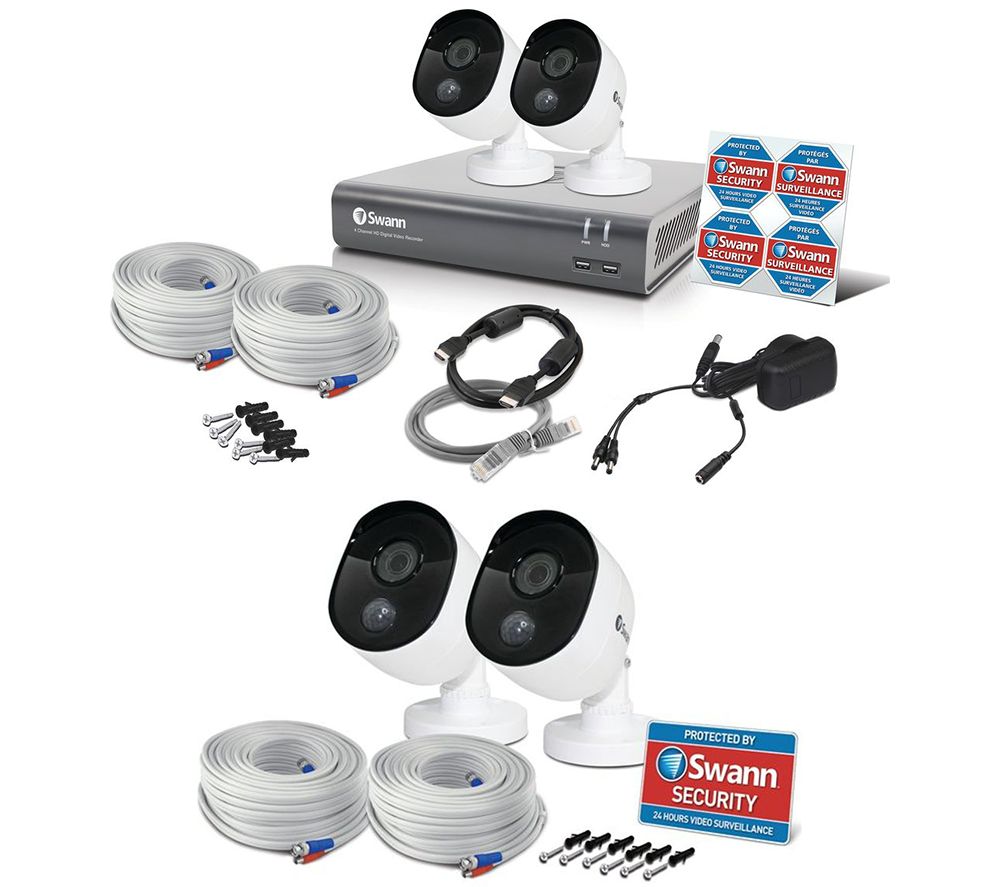 SWANN SWDVK-445802V-UK Smart Security System & Bullet IR Add-On Camera Twin Pack Bundle