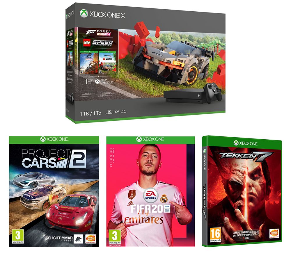 MICROSOFT Xbox One S, Forza Horizon 4, LEGO Speed Champions, FIFA 20, Tekken 7 & Project Cars 2 Bundle