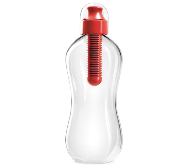 BOBBLE 550 ml Water Bottle - Red & Transparent, Red