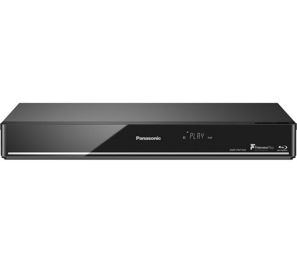 PANASONIC DMR-PWT550EB Smart 4k Ultra HD 3D Blu-ray Player with Freeview Play Recorder - 500 GB HDD, Silver