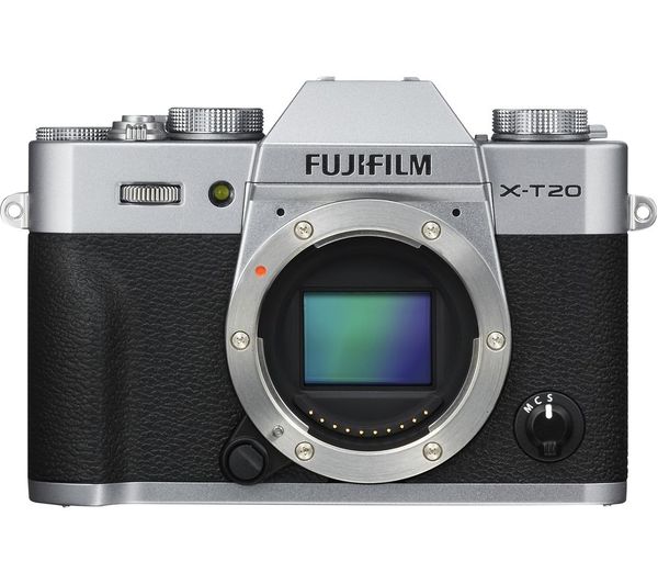 FUJIFILM X-T20 Compact System Camera - Silver, Body Only, Silver