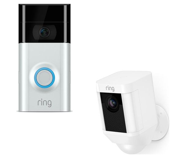 RING LIGHT Spotlight Cam Battery & Video Doorbell 2 Bundle