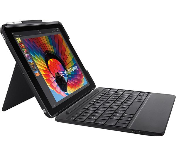 LOGITECH Slim Combo 9.7" iPad Case & Keyboard - Black, Black