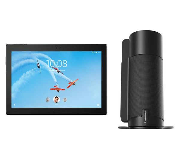 LENOVO Tab 4 Plus 10" Tablet & Tab 4 Smart Assistant Voice Controlled Speaker Bundle - Black, Black