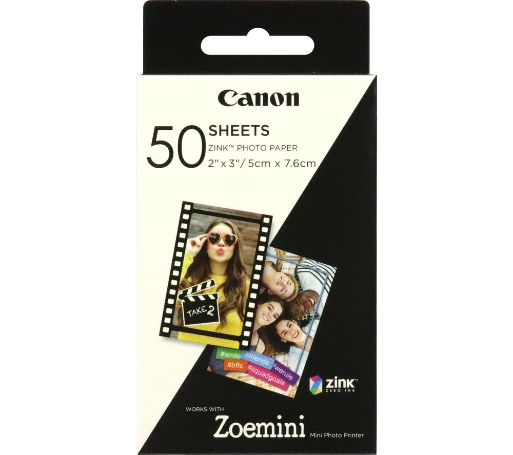 CANON Zoe Mini 2 x 3 Glossy Photo Paper - 50 Sheets