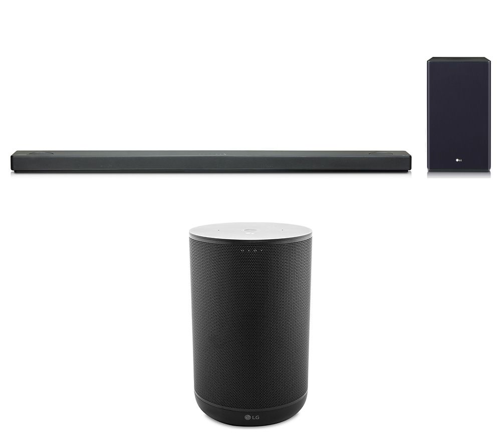 LG SL10YG 5.1.2 Wireless Sound Bar with Dolby Atmos & Google Assistant & ThinQ WK7 Voice Controlled Speaker Bundle