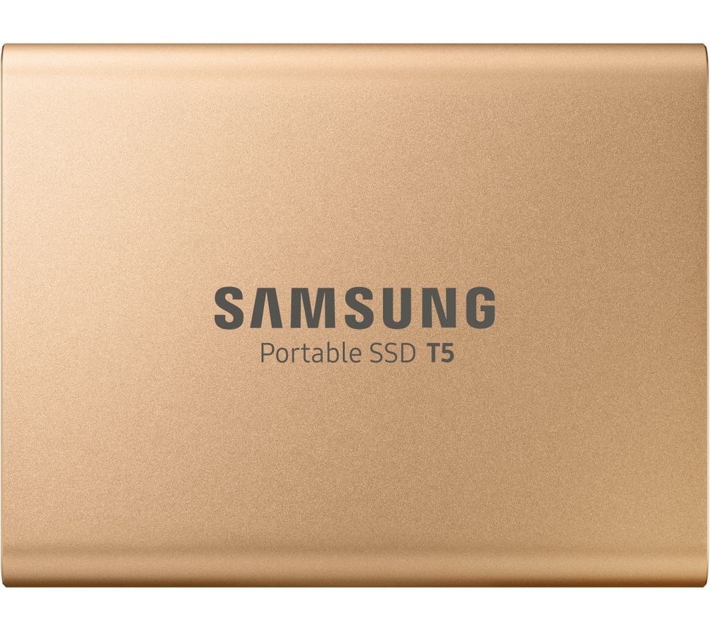 T5 External SSD - 500 GB, Rose Gold, Gold