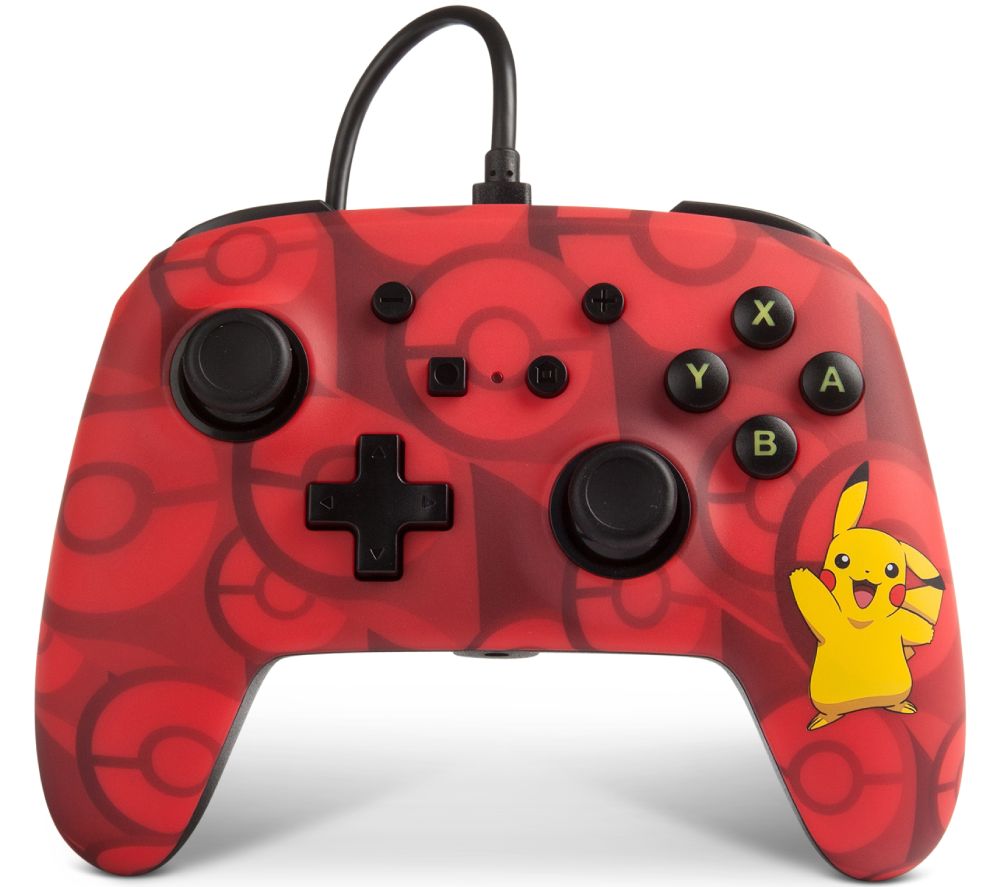 POWERA Nintendo Switch Wired Controller - Red & Black Pikachu, Red