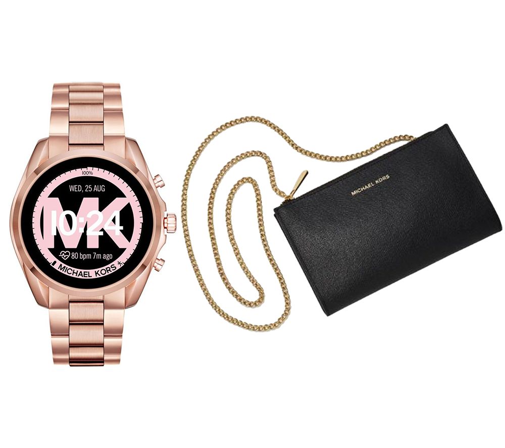 MICHAEL KORS Access Bradshaw 2 MKT5086 Smartwatch & Mini Messenger Bag Bundle - Rose Gold, Gold