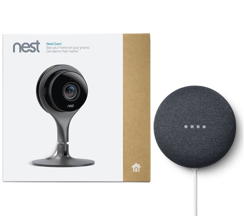 GOOGLE Nest Cam Smart Security Camera & Nest Mini (2nd Gen) Bundle