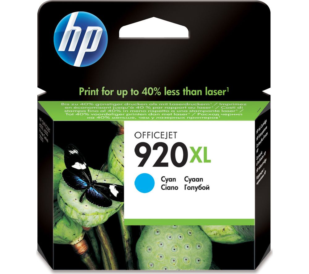 HP 920XL Cyan Ink Cartridge, Cyan