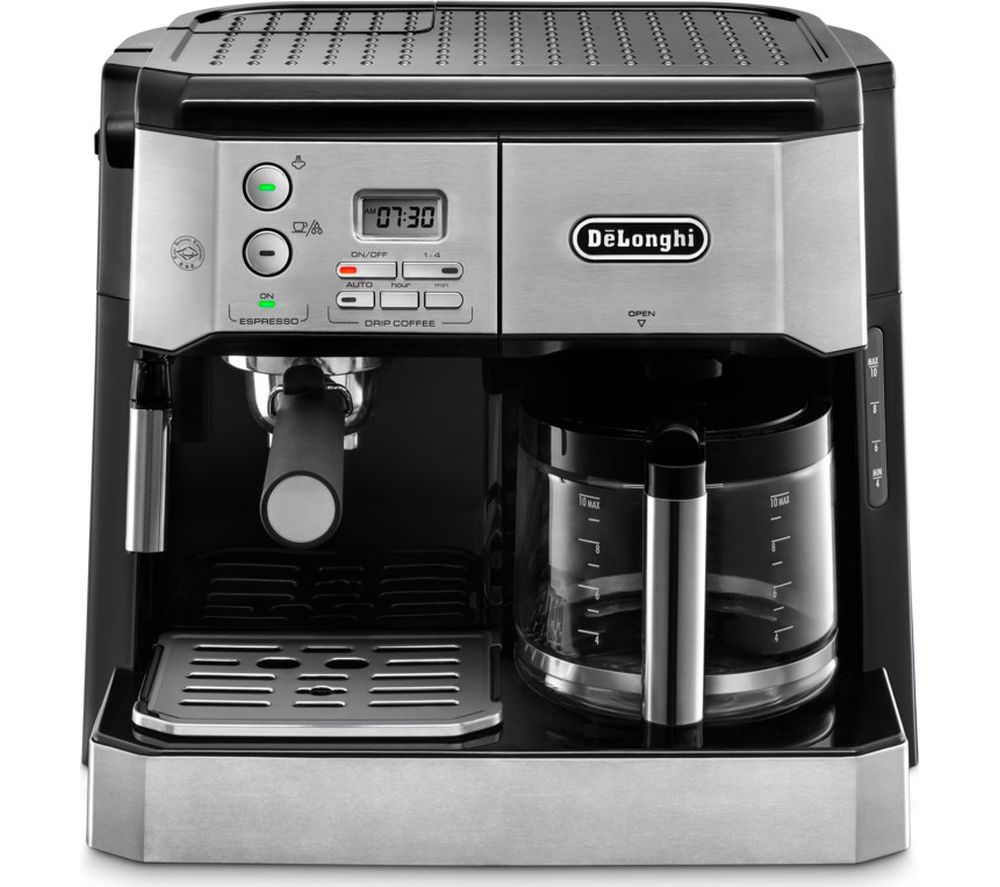 DELONGHI Combi BCO431.S Filter Coffee Machine - Silver & Black, Silver