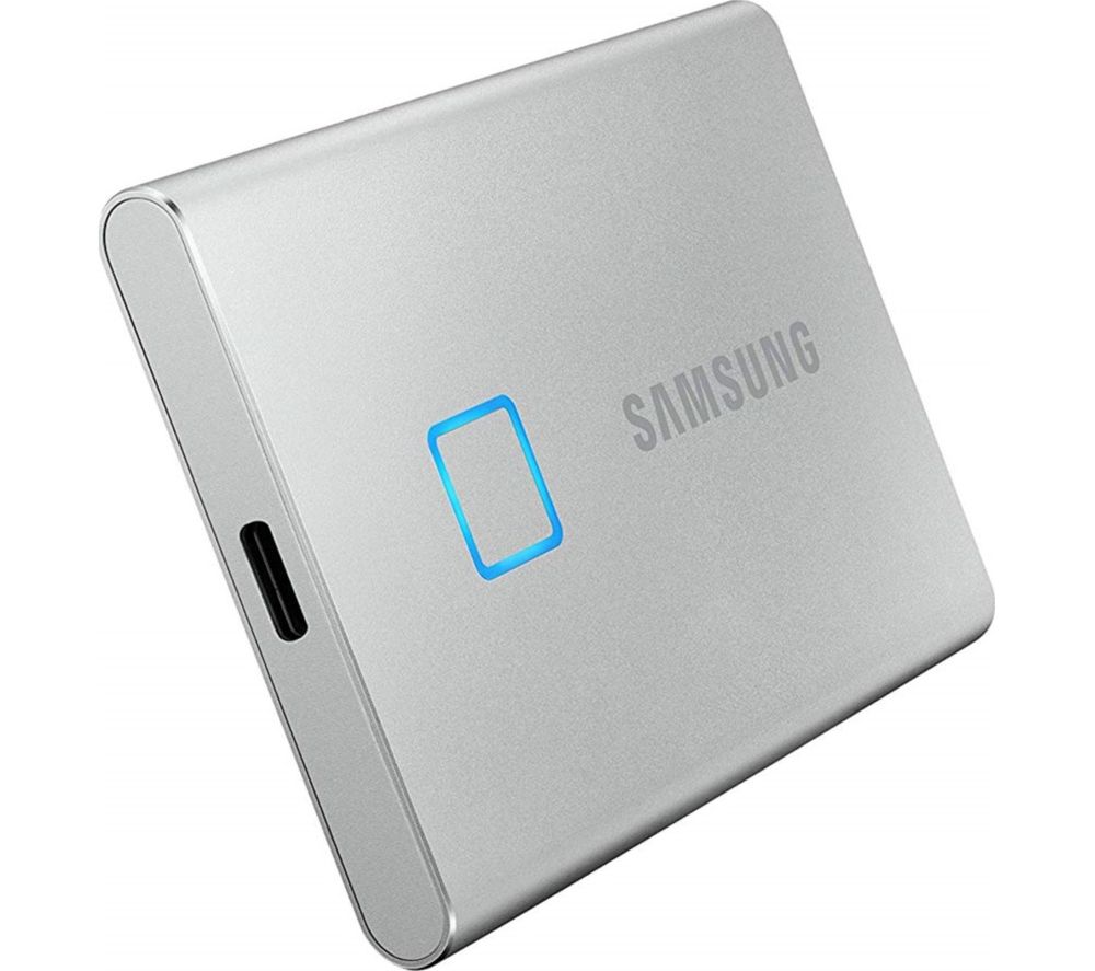 SAMSUNG T7 Touch External SSD - 500 GB, Silver, Silver/Grey